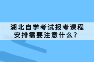 湖北自學(xué)考試報考課程安排需要注意什么?