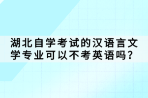 湖北自學考試的漢語言文學專業(yè)可以不考英語嗎?