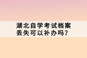 湖北自學考試檔案丟失可以補辦嗎？
