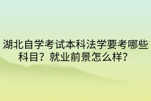 湖北自學考試本科法學要考哪些科目？就業(yè)前景怎么樣？