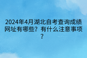 2024年4月湖北自考查詢成績網(wǎng)址有哪些？有什么注意事項？