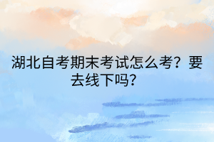 湖北自考期末考試怎么考？要去線下嗎？
