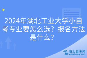 2024年湖北工業(yè)大學(xué)小自考專業(yè)要怎么選？報(bào)名方法是什么？