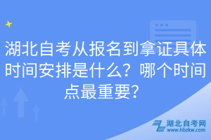 湖北自考從報名到拿證具體時間安排是什么?哪個時間點最重要?