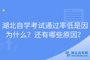 湖北自學(xué)考試通過率低是因?yàn)槭裁矗窟€有哪些原因？