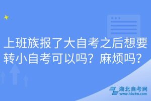 上班族報(bào)了大自考之后想要轉(zhuǎn)小自考可以嗎？麻煩嗎？