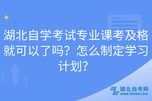 湖北自學(xué)考試專業(yè)課考及格就可以了嗎？怎么制定學(xué)習(xí)計(jì)劃？