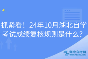 抓緊看！24年10月湖北自學(xué)考試成績復(fù)核規(guī)則是什么？