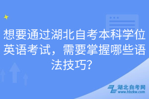 想要通過湖北自考本科學位英語考試,需要掌握哪些語法技巧?
