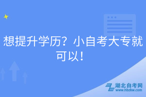 想提升學(xué)歷？小自考大專就可以！