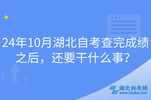 24年10月湖北自考查完成績之后,還要干什么事?