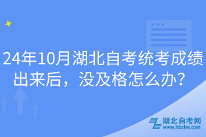 24年10月湖北自考統(tǒng)考成績出來后，沒及格怎么辦？