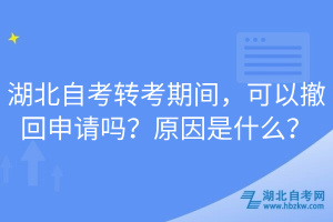 湖北自考轉(zhuǎn)考期間，可以撤回申請嗎？原因是什么？
