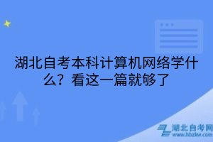 湖北自考本科計算機網(wǎng)絡(luò)學(xué)什么？看這一篇就夠了