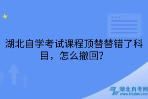 湖北自學(xué)考試課程頂替替錯(cuò)了科目，怎么撤回？