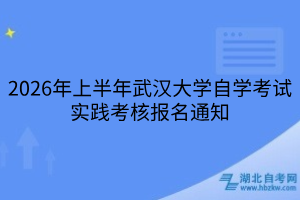2026年上半年武漢大學自學考試實踐考核報名通知