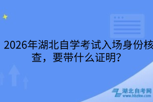 2026年湖北自學考試入場身份核查，要帶什么證明？
