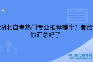 湖北自考熱門專業(yè)推薦哪個