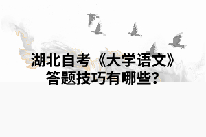 湖北自考《大學(xué)語文》復(fù)習(xí)答題技巧有哪些？