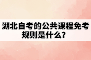 湖北自考的公共課程免考規(guī)則是什么？