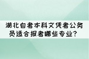 湖北自考本科文憑考公務(wù)員適合報考哪些專業(yè)? 湖北自考本科文憑考公務(wù)員適合報考哪些專業(yè)?