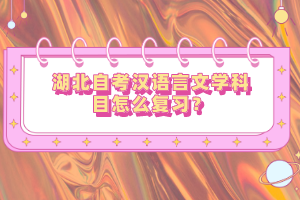 湖北自考漢語言文學(xué)科目怎么復(fù)習(xí)？