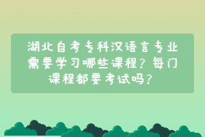 湖北自考專科漢語言專業(yè)需要學(xué)習(xí)哪些課程？每門課程都要考試嗎？