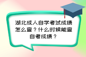湖北成人自學考試成績怎么查?什么時候能查自考成績? 湖北成人自學考試成績怎么查?什么時候能查自考成績?