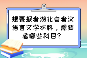 想要報考湖北自考漢語言文學(xué)本科,需要考哪些科目? 想要報考湖北自考漢語言文學(xué)本科,需要考哪些科目?