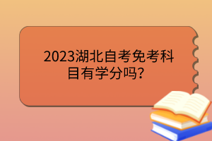2023湖北自考免考科目有學(xué)分嗎？