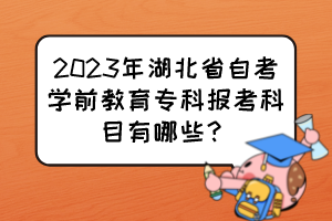 2023年湖北省自考學(xué)前教育專科報(bào)考科目有哪些？