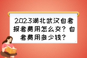 2023湖北武漢自考報考費用怎么交？自考費用多少錢？