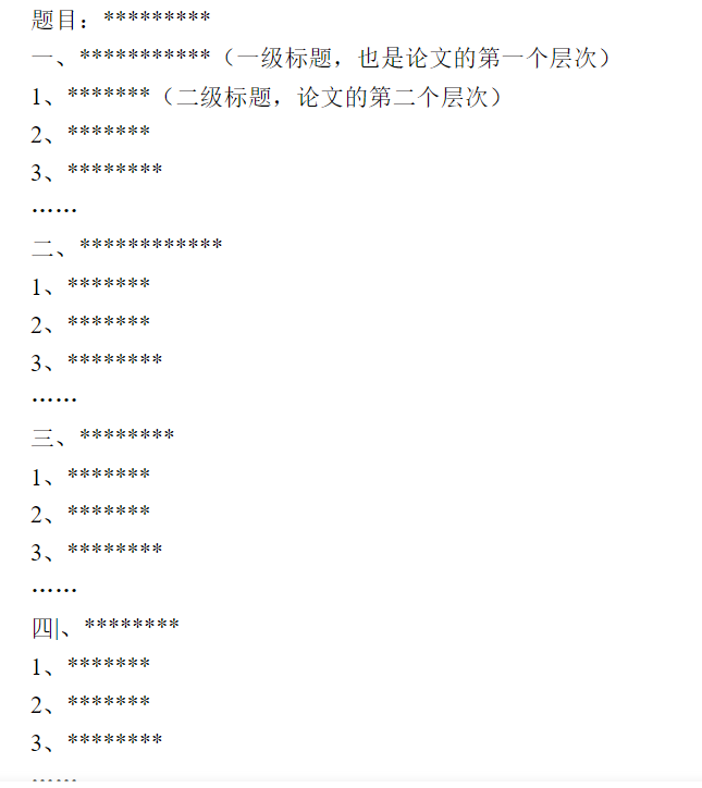 論文大綱要求 論文大綱要求