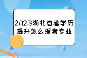 2023湖北自考學(xué)歷提升怎么報(bào)考專業(yè)? 2023湖北自考學(xué)歷提升怎么報(bào)考專業(yè)?