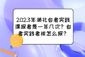2023年湖北自考實(shí)踐課報考是一年幾次？自考實(shí)踐考核怎么報？