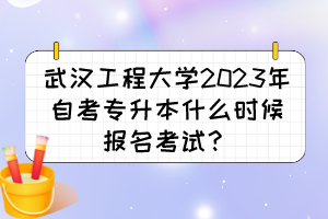 武漢工程大學(xué)2023年自考專(zhuān)升本什么時(shí)候報(bào)名考試？