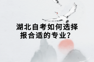 湖北自考如何選擇報(bào)合適的專業(yè)？