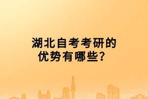 湖北自考考研的優(yōu)勢(shì)有哪些？