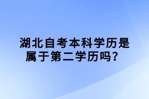 湖北自考是國(guó)家認(rèn)可的學(xué)歷，那湖北自考本科學(xué)歷是屬于第二學(xué)歷嗎？下面我們就一起來(lái)看看吧！