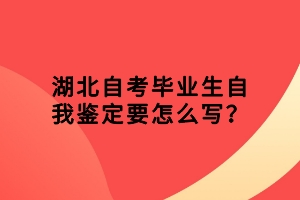 湖北自考畢業(yè)生自我鑒定要怎么寫(xiě)？