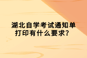 湖北自學(xué)考試通知單打印有什么要求？