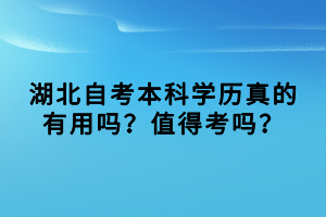 湖北自考本科學(xué)歷真的有用嗎？值得考嗎？