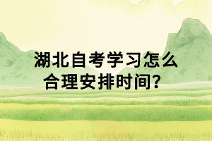 湖北自考學習怎么合理安排時間？