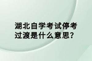 湖北自學考試停考過渡是什么意思？
