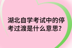 湖北自學考試中的停考過渡是什么意思？