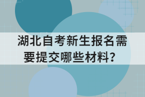 湖北自考新生報(bào)名需要提交哪些材料？