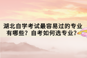 湖北自學(xué)考試最容易過的專業(yè)有哪些？自考如何選專業(yè)？