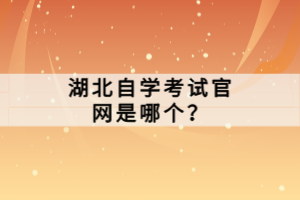 湖北自學考試官網是哪個？
