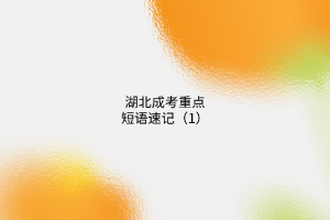 湖北成考重點(diǎn)短語(yǔ)速記(1)