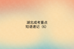 湖北成考重點(diǎn)短語(yǔ)速記(6)